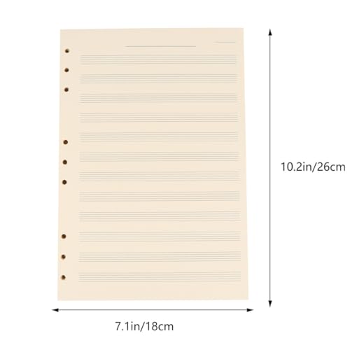 Cuaderno de música con papel manuscrito blanco de 12 líneas y recambio práctico 2