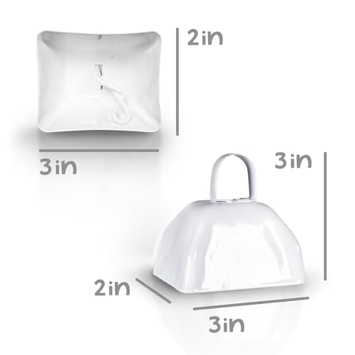 Windy City Novelties Metal Cowbell Novelty Noise Makers - 3 inch - 12 Pack - White