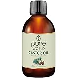 Pure World Natural Castor Oil 250ML Cold & Freshly Pressed 100% Pure and Undiluted Hexane Free Nourish Your Skin and Hair Eyebrows, Nails, Beard, Hair, Eyelash Growth Food Grade