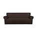 PureFit Super Stretch Chair Sofa Slipcover - Spandex Non Slip Soft Couch Sofa Cover, Washable Furniture Protector with Non Skid Foam and Elastic Bottom for Kids, Pets (Sofa, Chocolate)