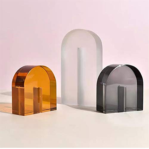 Xiaoheshop Bookends For Desk And Bookshelves Desktop Book Ends, Modern And Simple Colored Crystal Glass Bookend Decoration Ornaments Home Study Bookend Crafts, 1 Pack Decorative Bookends (Color : E) #TOP5