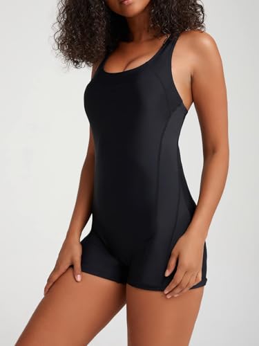 sand's coast Womens Boyleg One Piece Athletic Swimsuits with Shorts Sport Bathing Suit Racerback Swimwear Teens Girl4