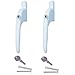 Price comparison product image 2 Pack Yale Essentials Double Glazing Window Handle, White Window PVC Lock, Key Locking Push Button Inline Espag UPVC Replacement Window Handles, Universal Safety PVC Espagnolette.