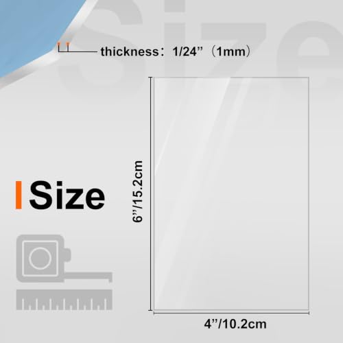 Image of KINLINK 4x6 Plexiglass Sheets 1 /24 inch Thick, 1mm Clear PET Plastic Sheet for DIY Project, Craft, Table Top, Picture Frame, Acrylic Sign and Wedding Invitation 5 Pack