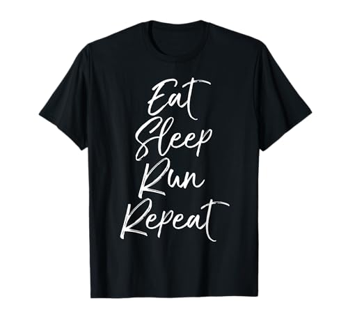 Cross Country Running Quote for Runners Eat Sleep Run Repeat T-Shirt