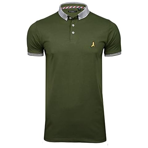 BRAVE SOUL Men's Khaki Short Sleeve Polo Cover