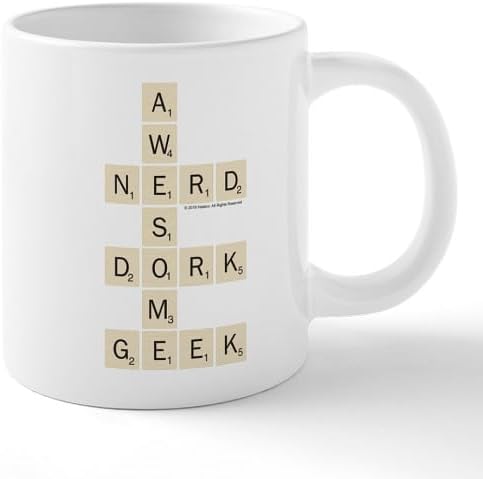 CafePress Scrabble Awesome Nerd Dork 20 Oz Ceramic Mega Mug 20 oz Ceramic Coffee Mega Mug