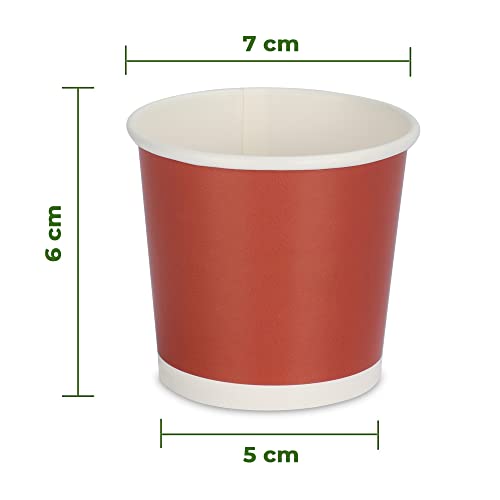 Image of Paper Disposable Tea /Coffee Cups, Set of 50 pcs, 150 ml - Brown