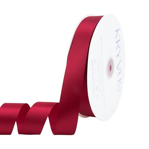 Scarlet Red Satin Ribbon 1 inch x Continuous 100 Yards for Gift Wrapping