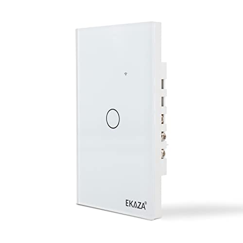 EKAZA Interruptor Inteligente, Touch, Wifi+BLE, 1 botão, Branco, Compativel com Google home e Alexa