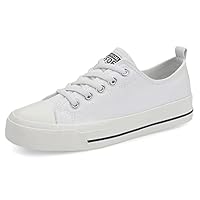 DSWED Boys Canvas Shoes Girls Mesh Lightweight Slip On Canvas Running White Sneakers Kids Casual Breanthable Tennis White Walking Shoes Little Kid Size 12