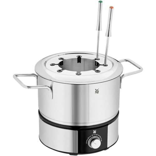Foto von WMF Lono Fondueset für 8 Personen, Fondue elektrisch, 1400 W, Temperaturregulierung, Gabel-Halterung, Induktionstopf 1,2l, Hot Pot, edelstahl matt