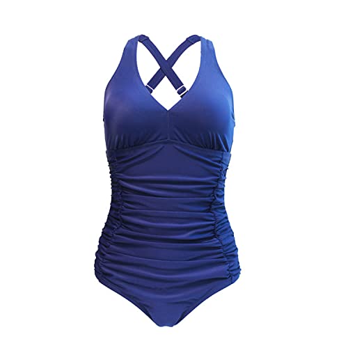 Bslingerie® Femme Natation Pousser Le Buste Maillots Une pièce Maillots de Bain de Loisir (L, Bleu) Cover