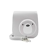kinokoo チェキケース,fuji チェキinstax mini12/mini11/MINI 8/mini8+/mini9ケース instax mini11/mini 9/mini8/mini8+カメラケース チェキ保護バッグ ショルダーストラップ付き PUレザー（しろくま柄）