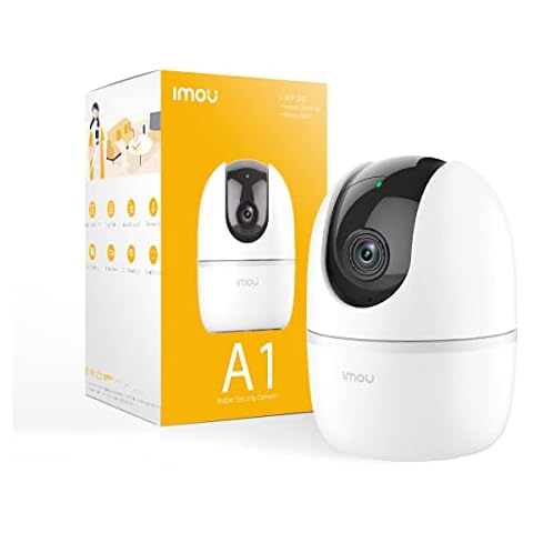 Imou A1 2MP - Indoor Micro Dome Smart Camera, Full HD 1080P, AI Human & Abnormal Sound Detection, H.265, 2 Way Audio, Wide Angle Lens, Black, (Ø x H) 77.4 mm x 106.1 mm, IPC-A22EP-B-V2 Cover