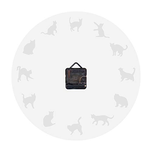 The Geeky Days Cat Wall Clock 12" Black Kitty Animal Decorative Wall Clock Modern Cats Clock Kittens Wall Watch Silent White Clock Handmade Nursery Wall Art Decor For Kid's Room #TOP3