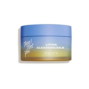 Then I Met You Living Cleansing Balm, Oil Cleanser for Face & Makeup Remover with Grape Seed, Olive & Seaberry Oil, Vegan & Clean Skincare, 3.17 oz