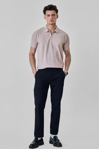 Image of SNITCH Men Chinos | Slim Fit Mid Rise Solid Pattern | Cotton Blend with Medium Stretch & Smooth Texture | Button & Zip Closure for Casual & Street Wear