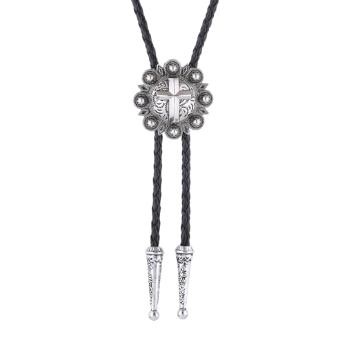 Image of Bolo Tie for Men Women Western Cowboy Bolo Tie Heart Necktie Cowboy Carter Fan