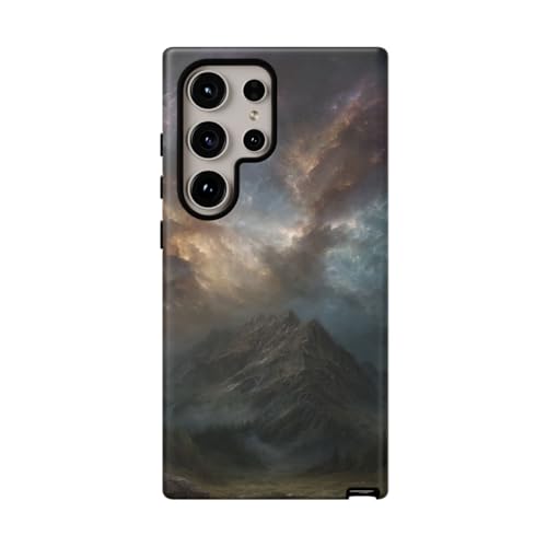 Coque résistante Samsung S24 Ultra mate anti-choc motif montagne bleu