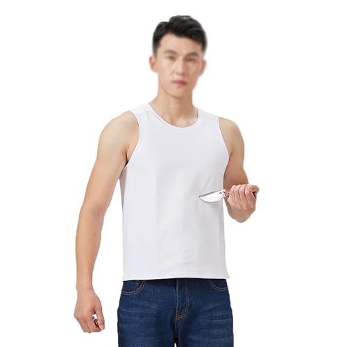 Pounjsd - Pounjsd Anti stab vest, Slash Stab Clothing Round Neck Safety Top Anti Slash Clothes Level 5 Protective Equipment,Vest Cut Resistant for Safety Work, self defence, Bite-Proof Tear-Proof Stab-Proof, S