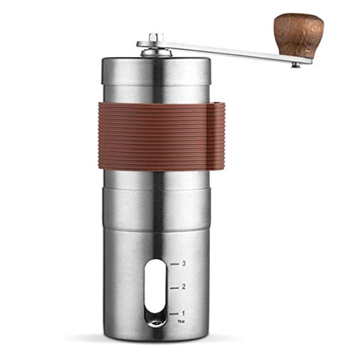 Manuelle Kaffeemühle aus Edelstahl Verstellbarer Grat Kaffeebohnenmühle mit Gummischleifenring Easy Clean Kitchen Tools