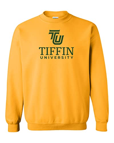 CreateMyTee | Tiffin University Stacked Text Crewneck Sweatshirt