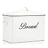 Deppon Extra Large Bread Box for Kitchen Countertop, Vintage Farmhouse Retro Bread Storage Container Bin Holder Fits 2+ Loaves, Perfect for Rustic Kitchen Decor, 13.2 x 7.2 x 9 Inches, White