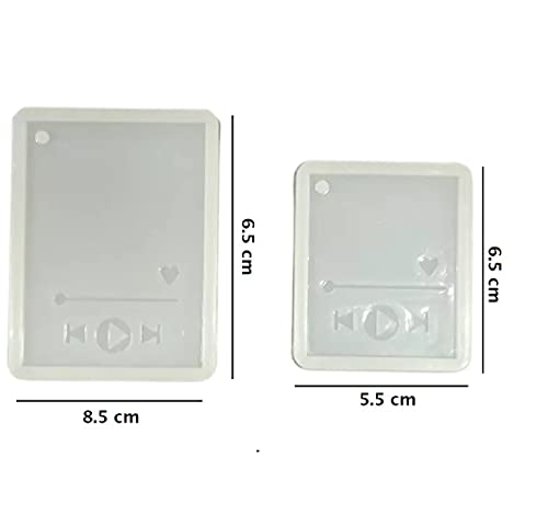 Image of R H LIFESTYLE 2 Pieces Silicone Spotify Keychain Mould Music Player Casting Molds for Keychain, Pendant Resin Mould (Spotify Mould Set - 2 pcs)