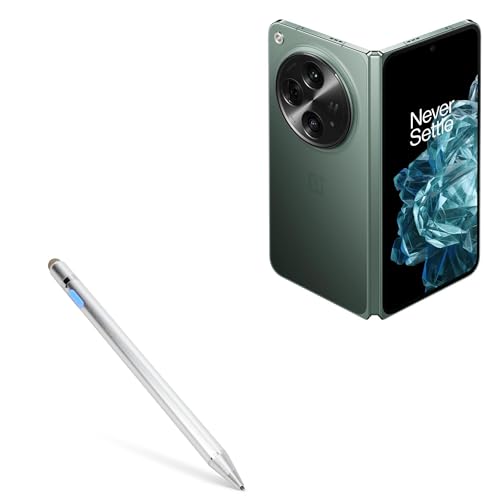 BoxWave Stylus Pen Compatible with OnePlus Open - AccuPoint Active Stylus, Electronic Stylus with Ultra Fine Tip - Metallic Silver