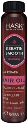 HASK Keratin Protein Smoothing Shine Oil Vial, 18ml, 0.612 Fl Oz (HAS0023175)