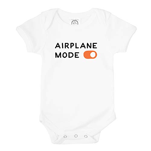 The Spunky Stork Baby Girls Boys Airplane Mode Funny Flight Organic Bodysuit