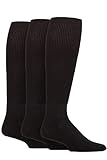 Paquet de 3 paires IOMI SOCKSHOP Footnurse Homme et Femme Coussin de pied Bambou Chaussettes Hautes Genou Diabétique Paquet de 3 Noir 37-41