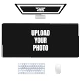 Custom Mouse Pad with Picture Logo Text, Large Personalized Full-Print Gaming Mousepad with Stitched Edges, Waterproof Desk Mat for Office, Home Office, Gamer Gift (1 Photo)