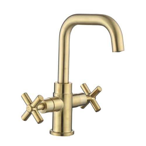 Duttao Modern Brushed Gold Bathroom Sink Faucet, 4 Inch Single