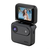 TONIXY Y360 Action-Kamera, 4K, 360 Grad Panoramablick mit 5,1 cm Klappbildschirm, Bildstabilisierung, schnelles Aufladen über Typ-C für Radsport, Schwarz