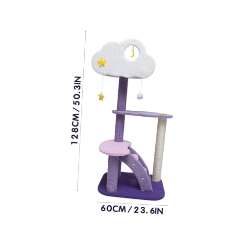 Arbre à chat et plateforme d'escalade violette en composite pour chaton - 3