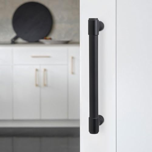 Image of 10 Pack 5 Inch(128mm) Kitchen Cabinet Handles Matte Black Cabinet Pulls Alloy Drawer Pulls Solid Cabinet Hardware