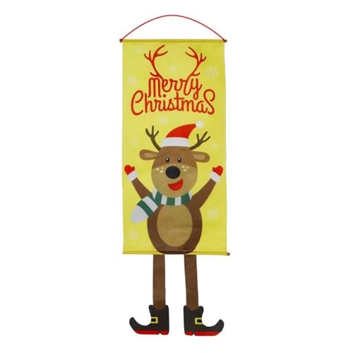 Drapeau de Noël réutilisable wapiti suspendu déco verticale durable - 6