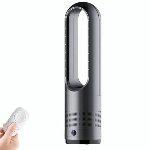 Genérico Ventilador de torre sin aspas de 18', calefactor de 1400 W, oscilante de 80°, 8 velocidades, temporizador de 8 h y pantalla LED.