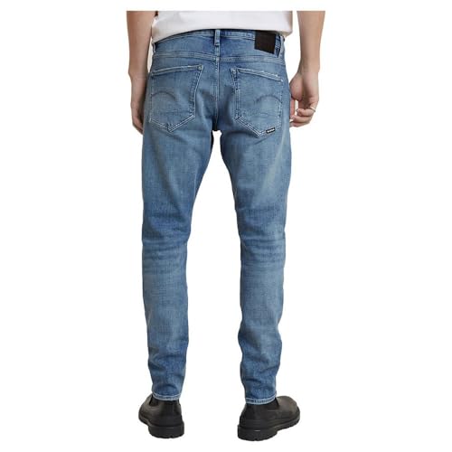 G-Star Raw Men's 3301 Straight-Fit Jean in Vant Stretch Denim, Sun Faded Blue Donau Restored 51001-d441-g644, 28W x 32L2