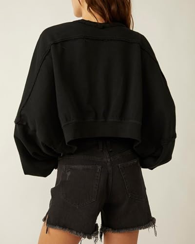 Image of Kedera Women's Cropped Sweatshirts Bolero Shrug Sweater Long Sleeve Open Front Cardigan Workout Jackets Y2K Gym Fall Top