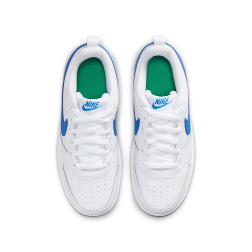 Image of Nike Unisex Court Borough Low 2 White /Photo Blue-Pure Platinum Basketball Shoes UK 3.5