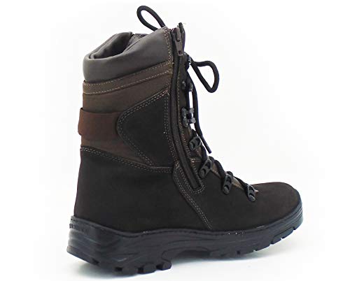 Bota Coturno Militar Com Zíper Lateral Cano Médio Couro