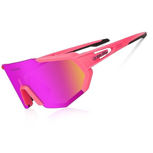 Queshark Polarizzati Anti-UV Occhiali da Ciclismo Bici MTB Intercambiabili per