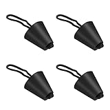 Scupper Plugs for Kayak Sit-on-top, 4 Pieces Universal Kayak Scupper Plugs Kit with Lanyard, Strong Sealing Drain Holes Stopper Bung for Pelican Kayak Canoes (Black)