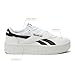 Reebok Court Advance Surge Platform Womens Sneakers, Fashion Tennis Shoes for Women, White/White/Black, 8.5
