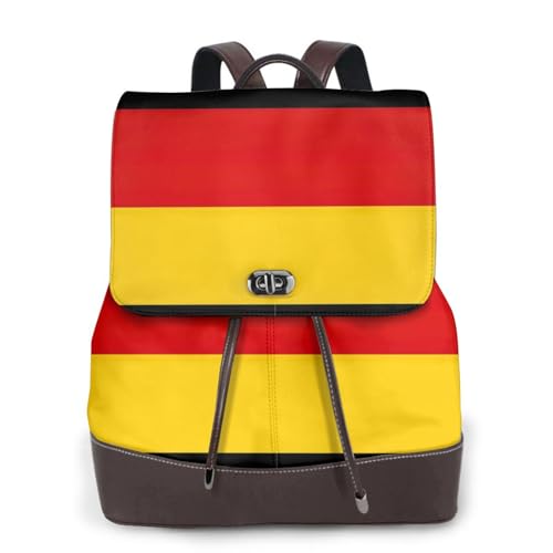 Sac à dos en cuir femme drapeau allemand tendance vintage