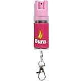Burn Pepper Spray for Self Defense - 1/2oz Compact Pepper Spray for Women with Keychain, Maximum Strength, Police Grade with UV Dye, Ideal for Personal Safety, Joggers & Home Defense, Pink