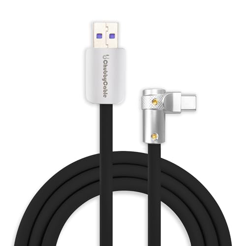 chubbycable 120W Charging Cable 90° USB C to C Cable, Black, 19.6FT